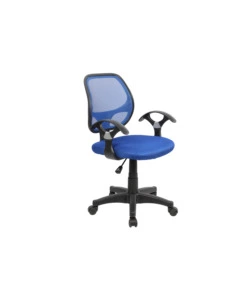SEDIA DA UFFICIO BLU "SMART2" CON BRACCIOLI, 57X56X88-100 CM